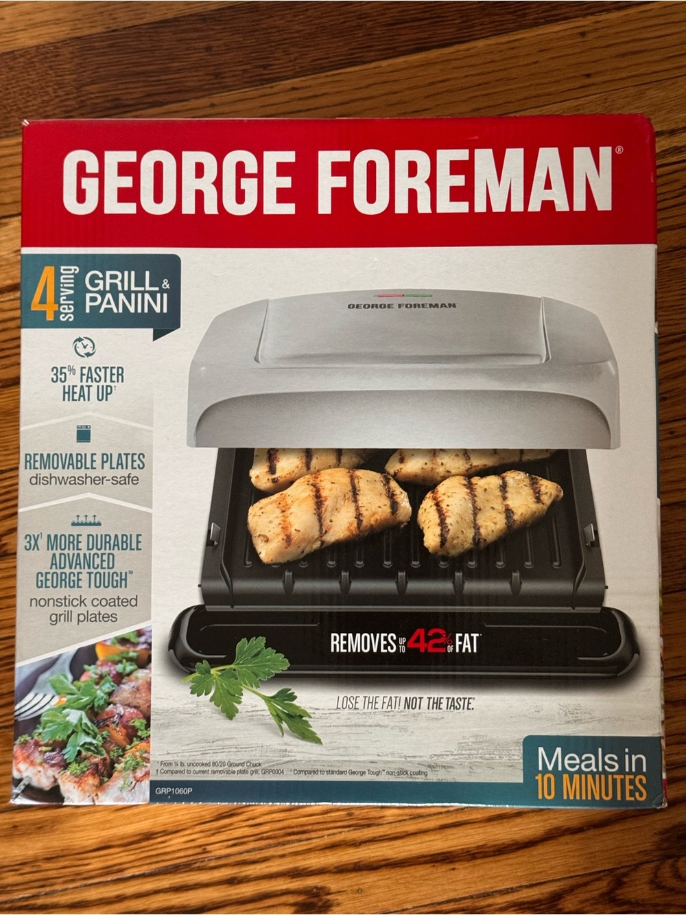George Foreman Silver Grill & Panini Maker - 4-Serving